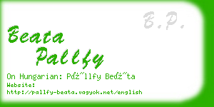 beata pallfy business card